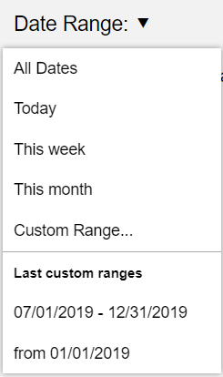 Date Range Menu