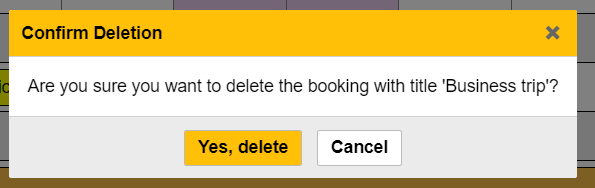 Confirm Booking Deletion