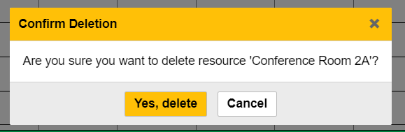 Confirm Resource Deletion