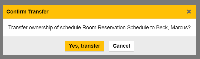 Confirm Schedule Transfer