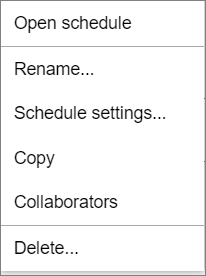 Schedule Context Menu