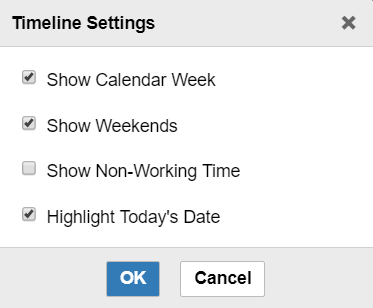 Timeline Settings